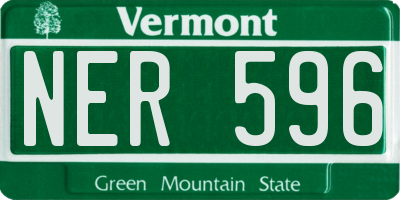 VT license plate NER596