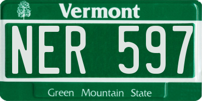VT license plate NER597