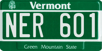 VT license plate NER601