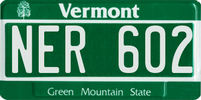 VT license plate NER602