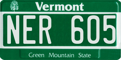 VT license plate NER605