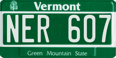 VT license plate NER607