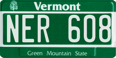 VT license plate NER608
