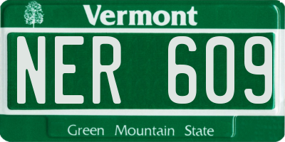 VT license plate NER609