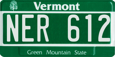 VT license plate NER612