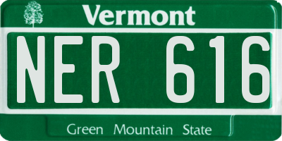 VT license plate NER616