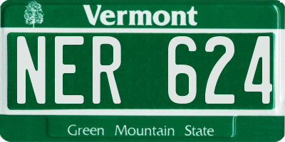 VT license plate NER624