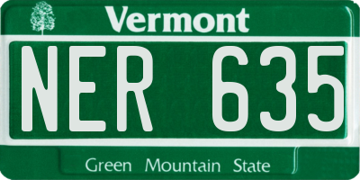 VT license plate NER635