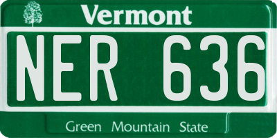 VT license plate NER636