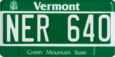 VT license plate NER640
