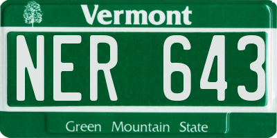 VT license plate NER643