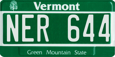 VT license plate NER644