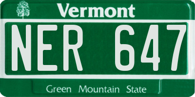 VT license plate NER647