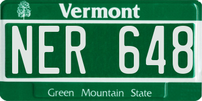 VT license plate NER648