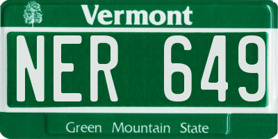 VT license plate NER649