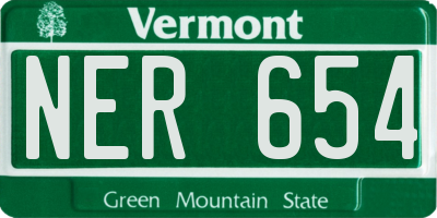 VT license plate NER654