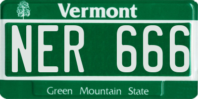 VT license plate NER666