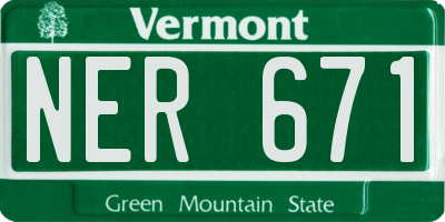 VT license plate NER671