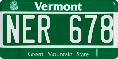 VT license plate NER678