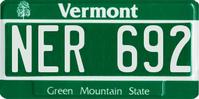 VT license plate NER692