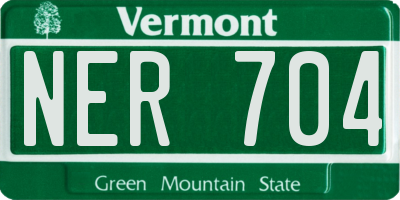 VT license plate NER704
