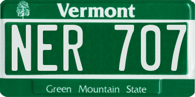 VT license plate NER707