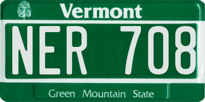 VT license plate NER708