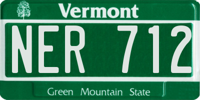 VT license plate NER712