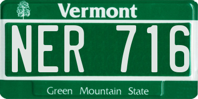 VT license plate NER716