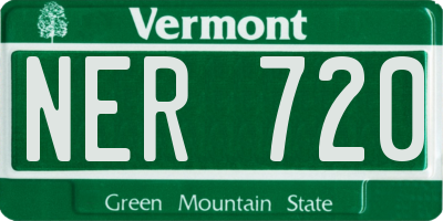 VT license plate NER720