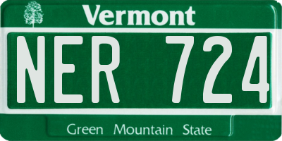 VT license plate NER724
