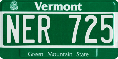 VT license plate NER725