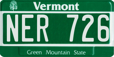VT license plate NER726