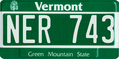VT license plate NER743