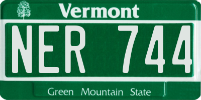 VT license plate NER744