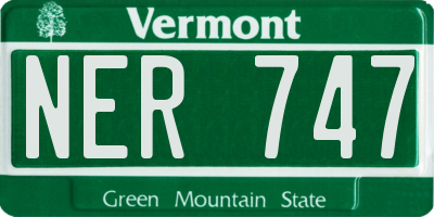 VT license plate NER747