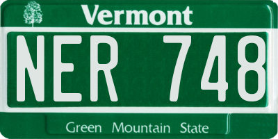 VT license plate NER748