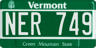 VT license plate NER749