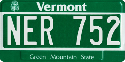 VT license plate NER752