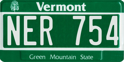 VT license plate NER754