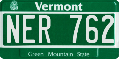 VT license plate NER762