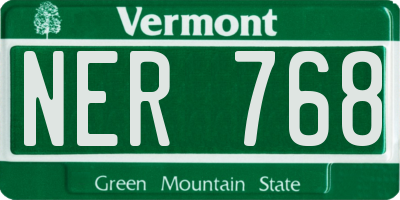 VT license plate NER768