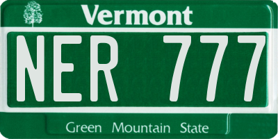 VT license plate NER777