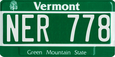 VT license plate NER778