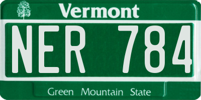 VT license plate NER784