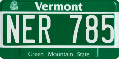 VT license plate NER785