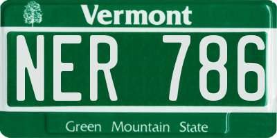 VT license plate NER786