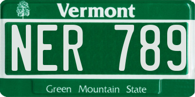 VT license plate NER789