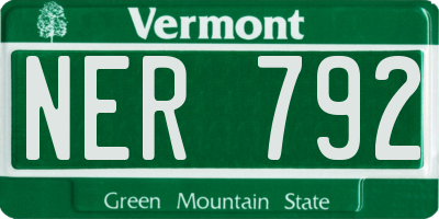 VT license plate NER792