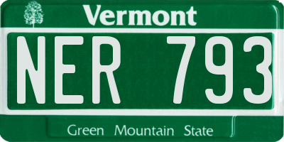 VT license plate NER793